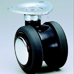 Ruedas - Con placa giratoria de acero, rueda doble de elastómero, serie TE50CR. TE50CR