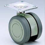 Ruedas - Con placa giratoria de acero, rueda doble de elastómero, serie TEA75. TEA750