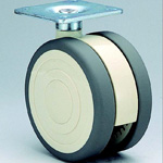 Ruedas - Con placa giratoria de acero, rueda doble de elastómero, serie TEC100.