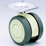Ruedas - Con placa giratoria de acero, rueda doble de elastómero, serie TEC75. TEC75