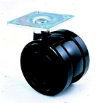 Ruedas - Con placa giratoria de acero, rueda doble de nylon, serie TY60.