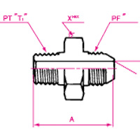 Adaptadores de manguera hidráulica - Conexión PT Conector macho hexagonal grande PF 30°FCS, serie 1013LH