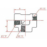 Adaptadores de manguera hidráulica - conexión PT tornillo hembra roscado T, serie 2091