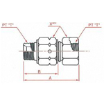 Adaptadores para mangueras hidráulicas - Conexión PT, rosca giratoria hembra/macho, serie SK-10