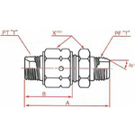 Adaptadores de manguera hidráulica - Conexión PT Conector de rotación macho PF 30°FCS, serie SK-13