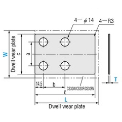 Calce para placas de desgaste Cam Dwell SPCSP150-150-0.1