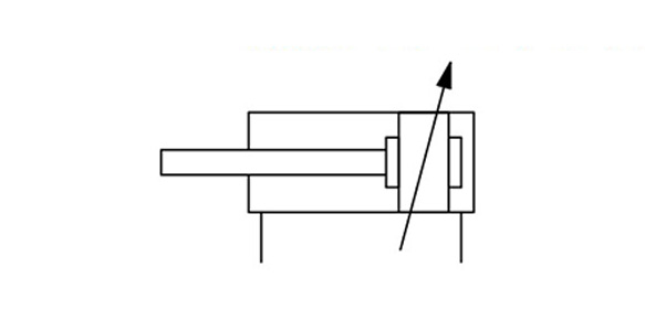Símbolo JIS para cilindro de aire Serie CS2, tipo de doble efecto, colchón de aire